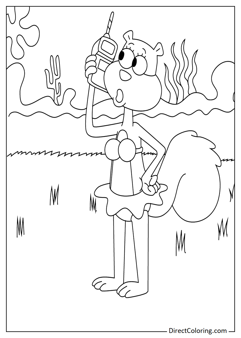 Sandy Cheeks in bikini coloring page