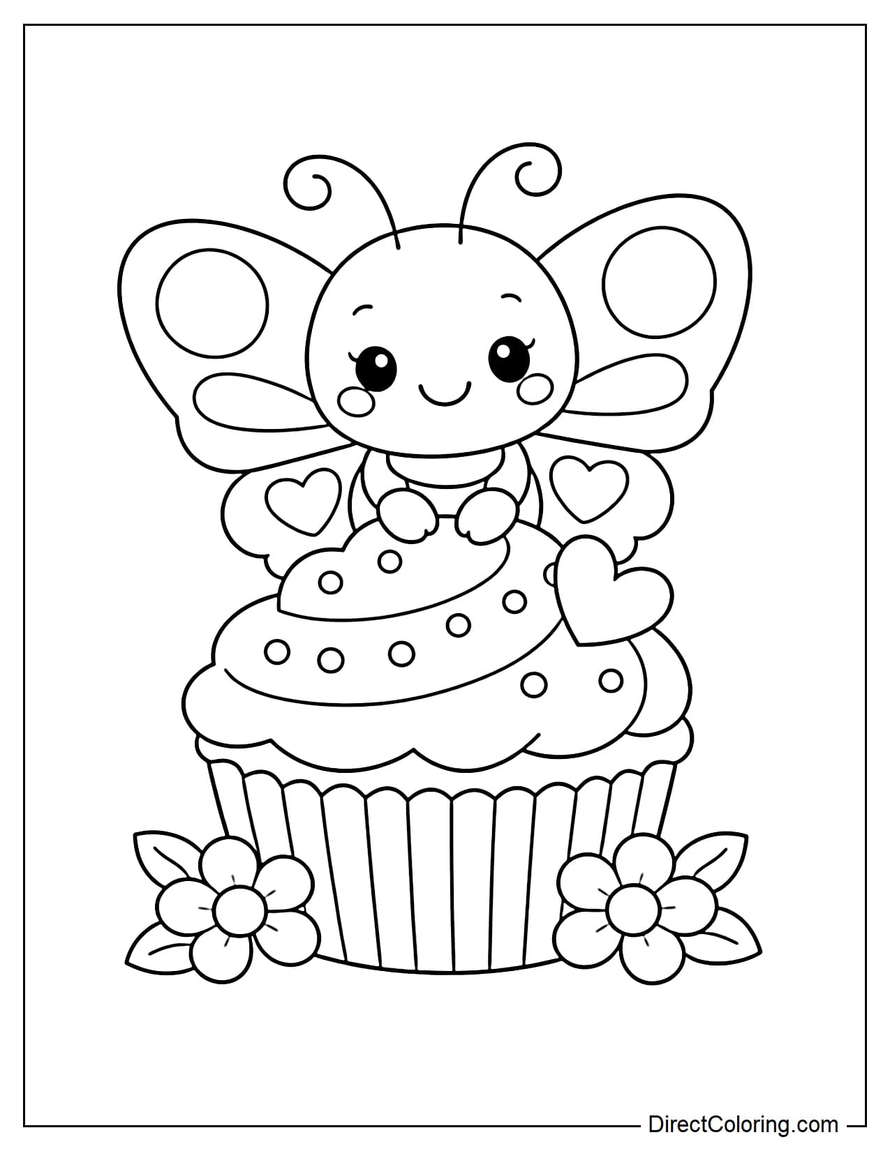 A cute butterfly perched on a cupcake.