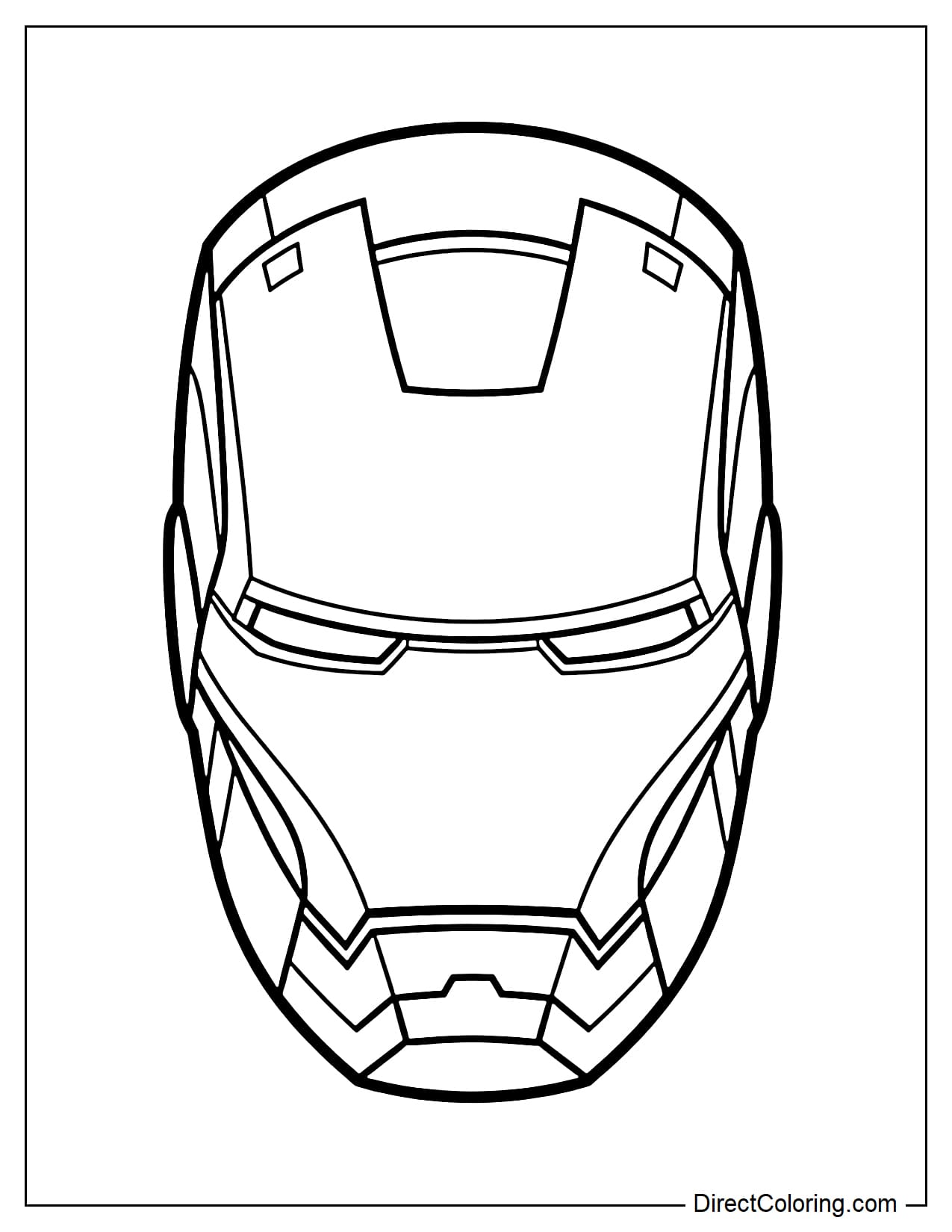 Large Iron Man mask in the center.