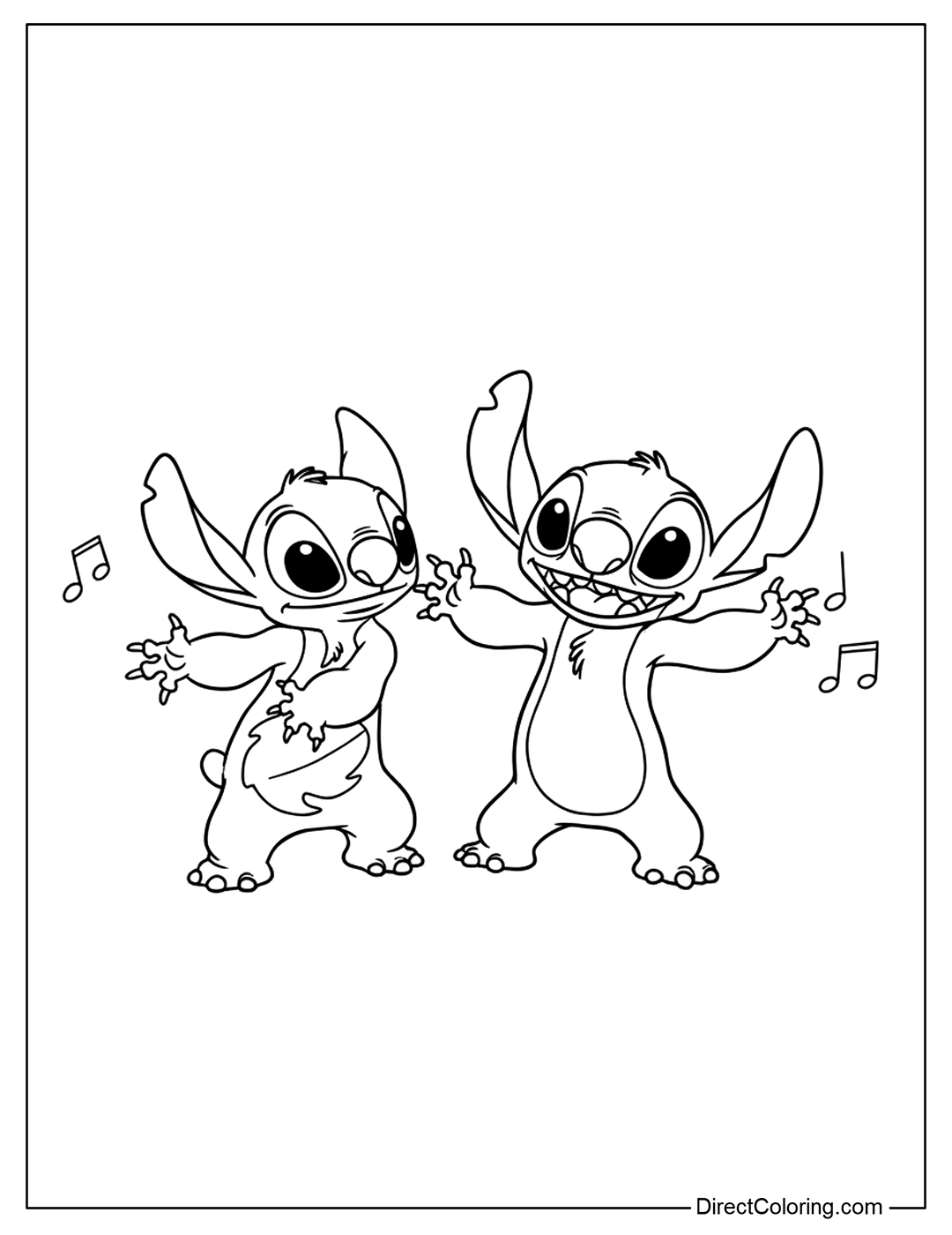 Stitch Dancing Coloring Page