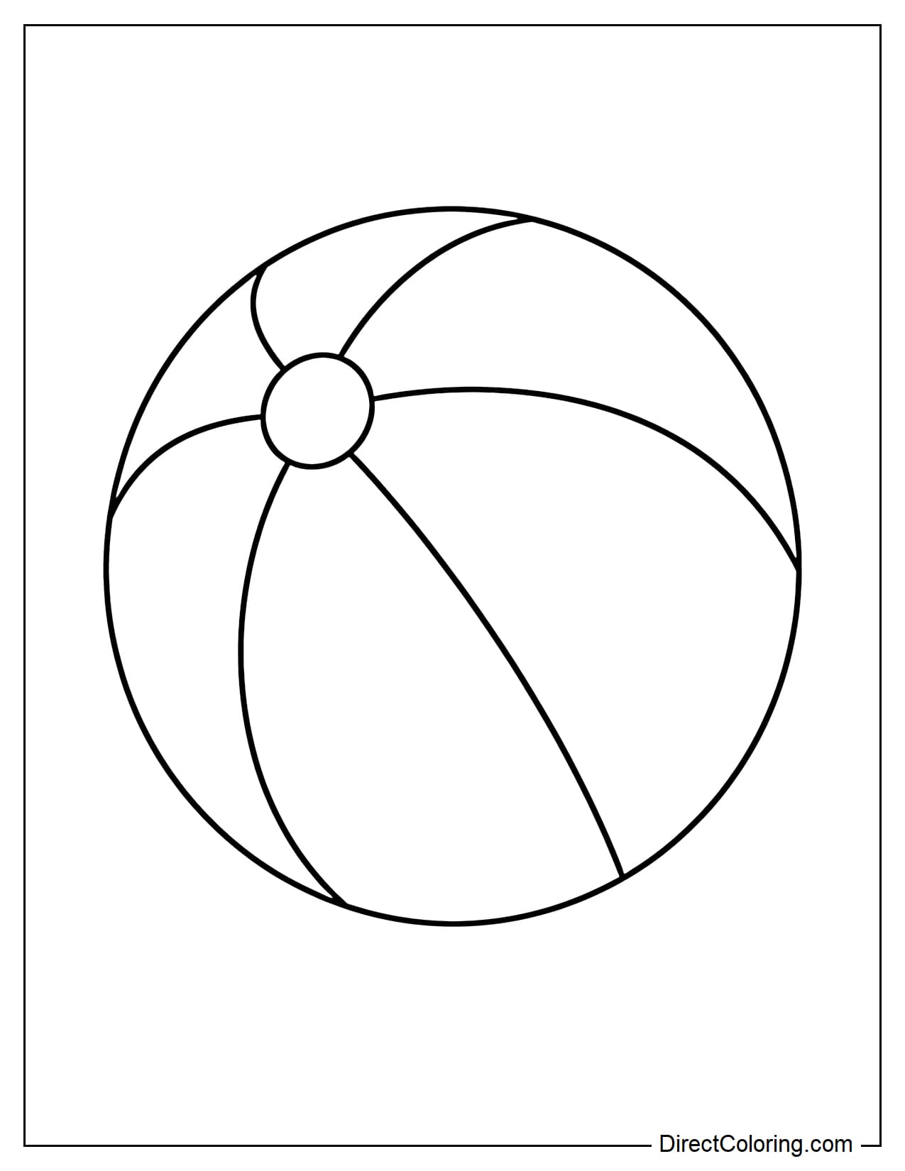 A large round beach ball with simple divisions.