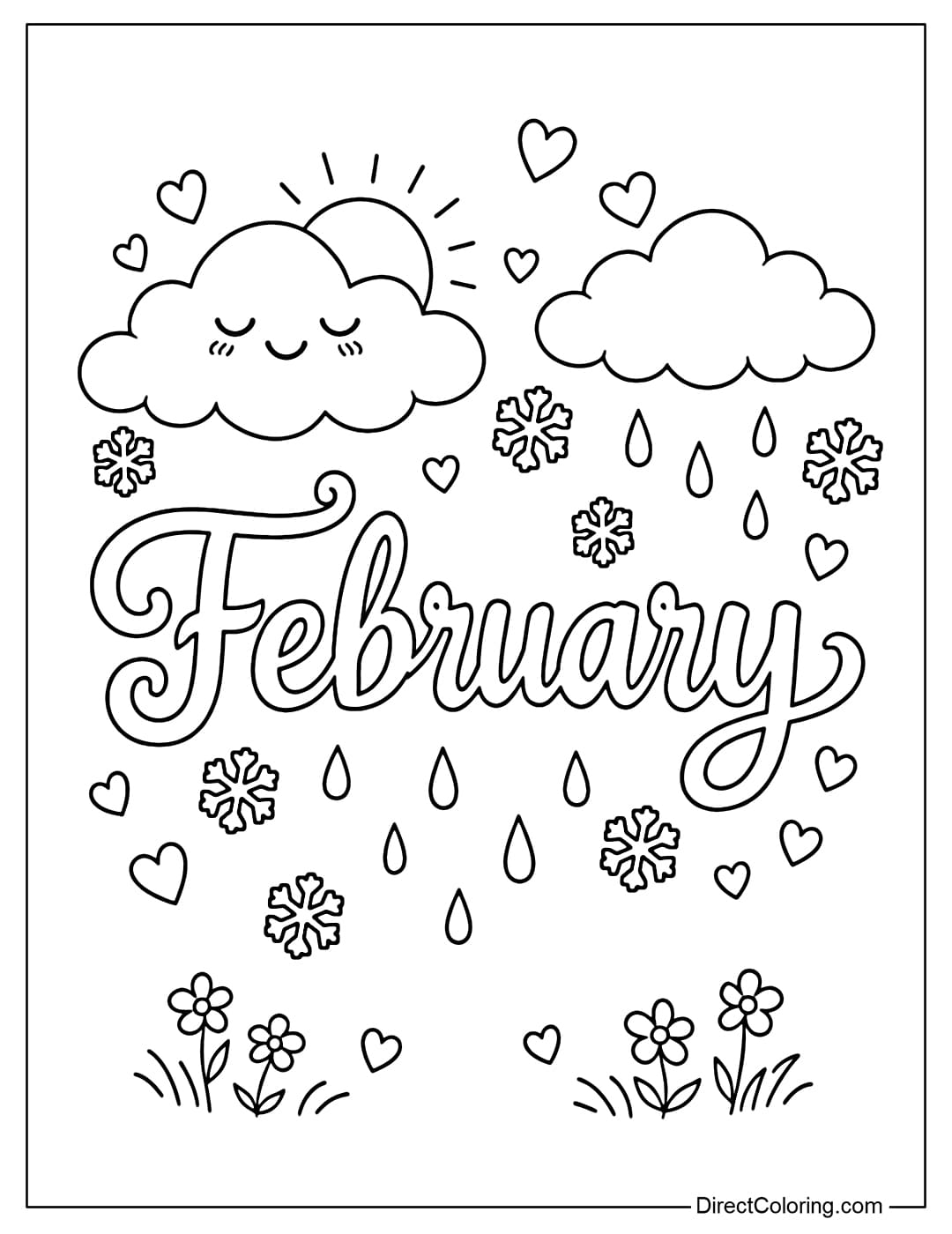 A coloring page of the word 