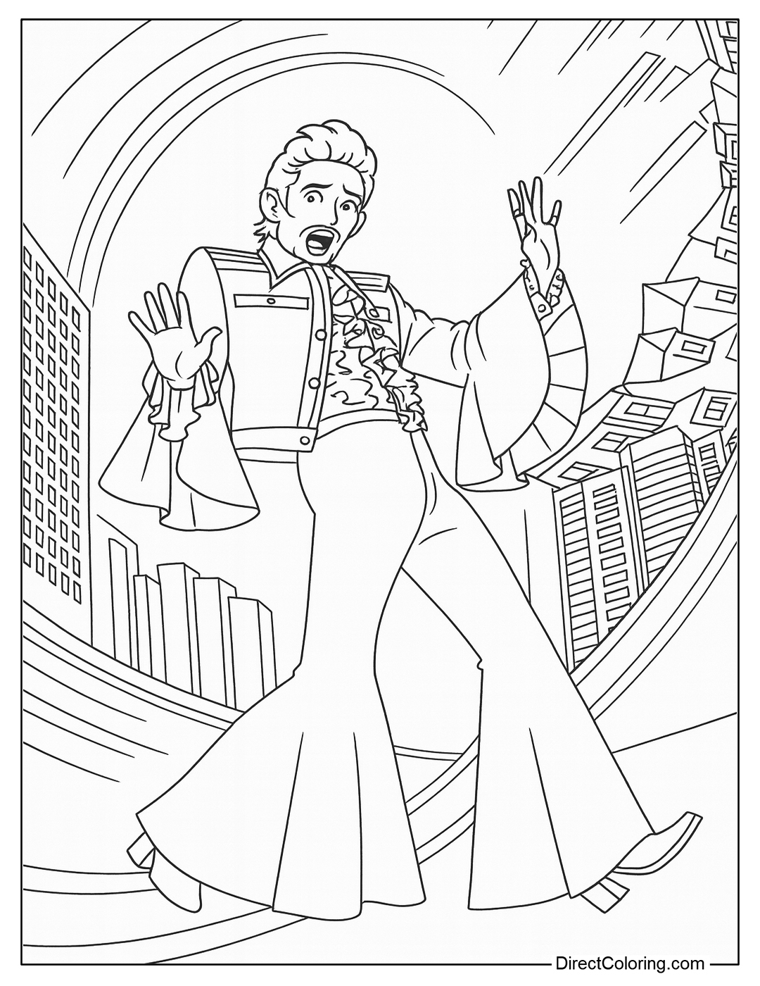 Captain Stache Coloring Page Henry Danger