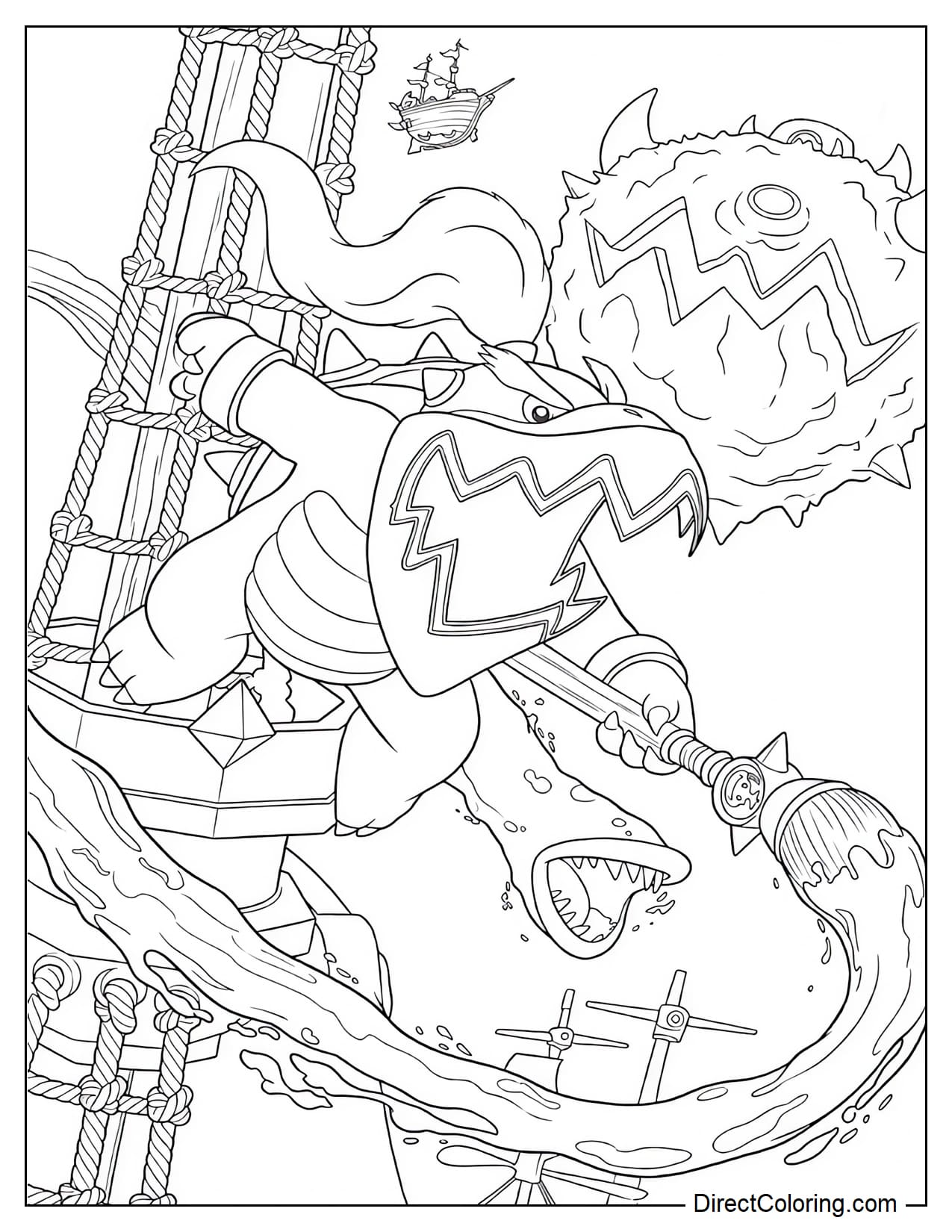 Bowser Jr. swings his magical paintbrush, unleashing a wave of magical ink across the vastness of outer space.
