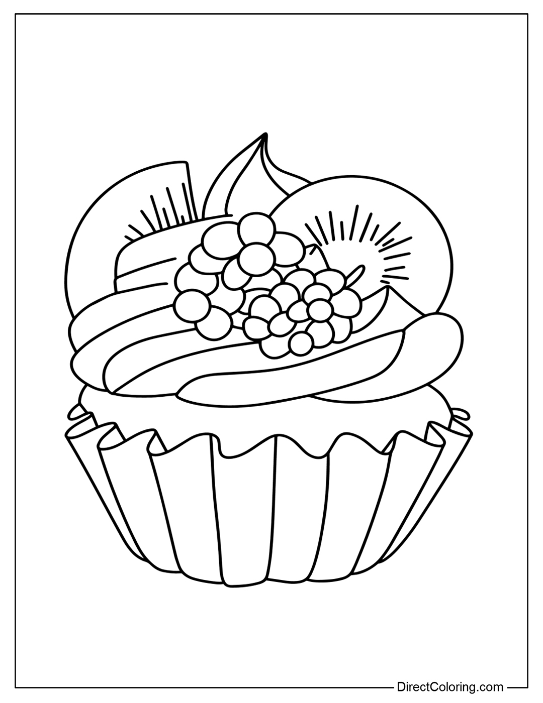 Coloring Cupcake For Preschooler