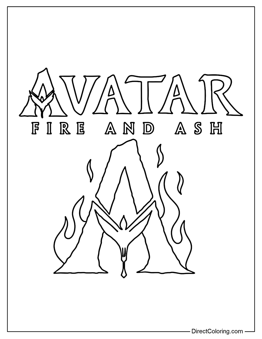 Logo Avatar 3 Fire and Ash Coloring Page