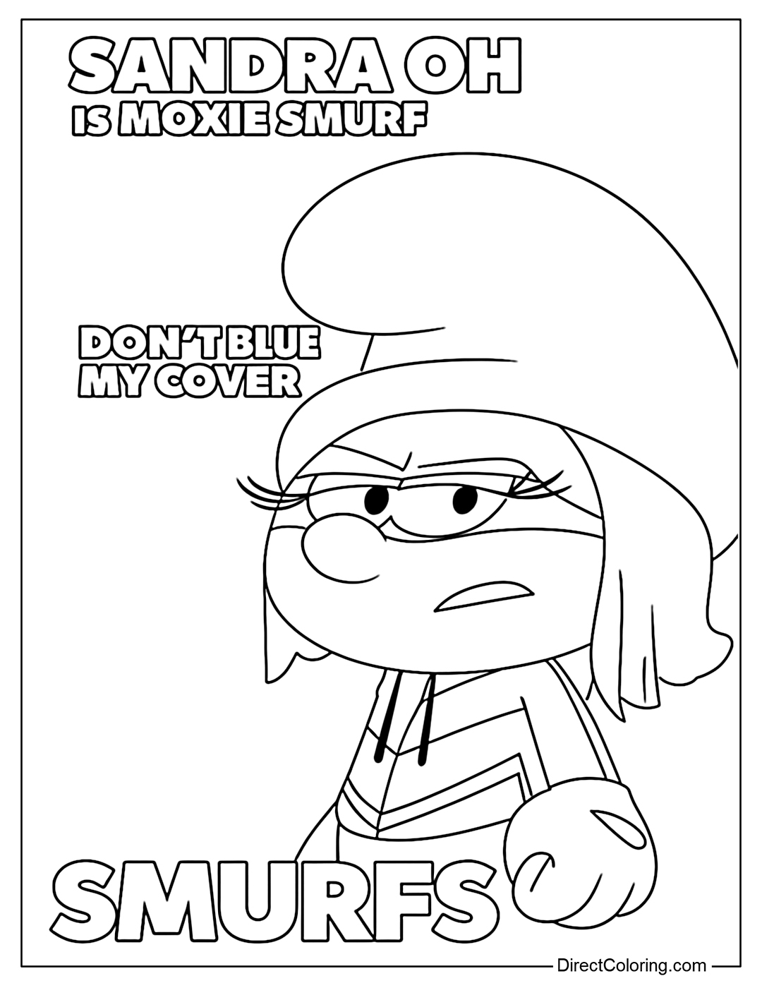 Moxie Smurf  from Smurfs Movie Coloring Page