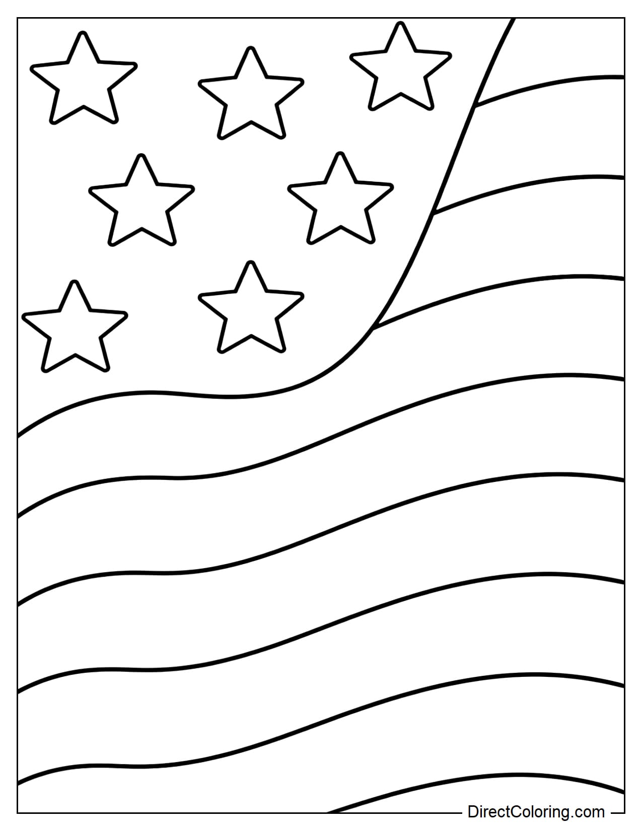 Close-up of the star and red, white, and blue stripe pattern with large, clear blocks and a simple layout.