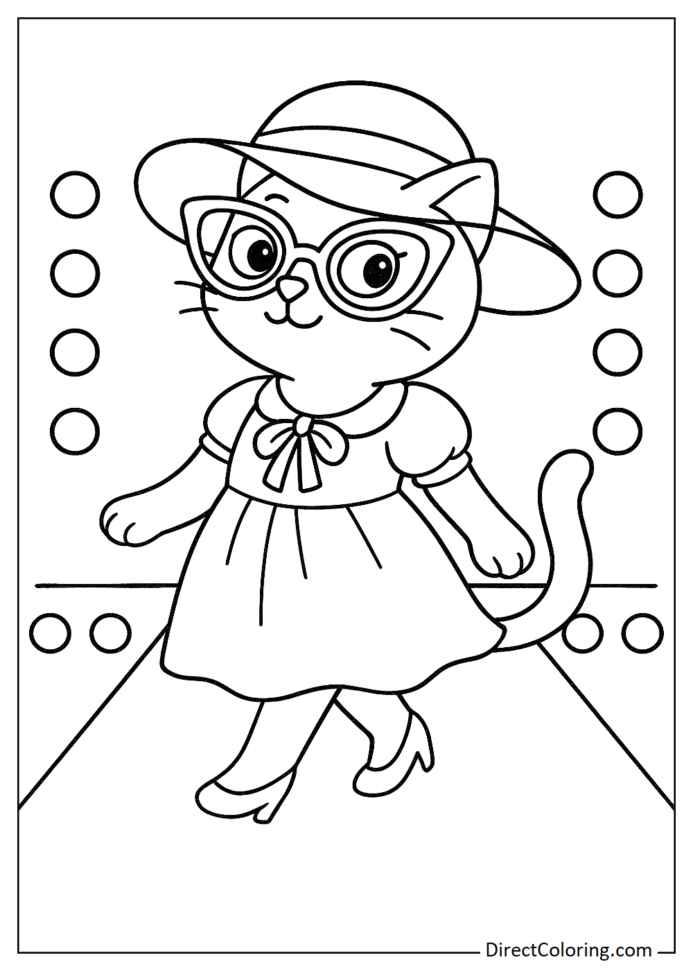 Beautiful cat coloring page