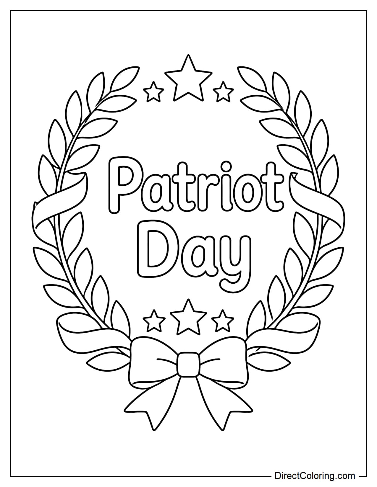 A large remembrance wreath made of leaves, stars, and a simple ribbon, with the words 