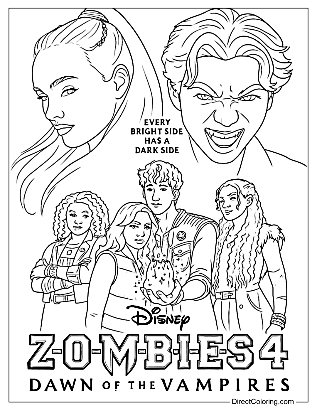 Disney Zombies Dawn of the Vampires Coloring Page