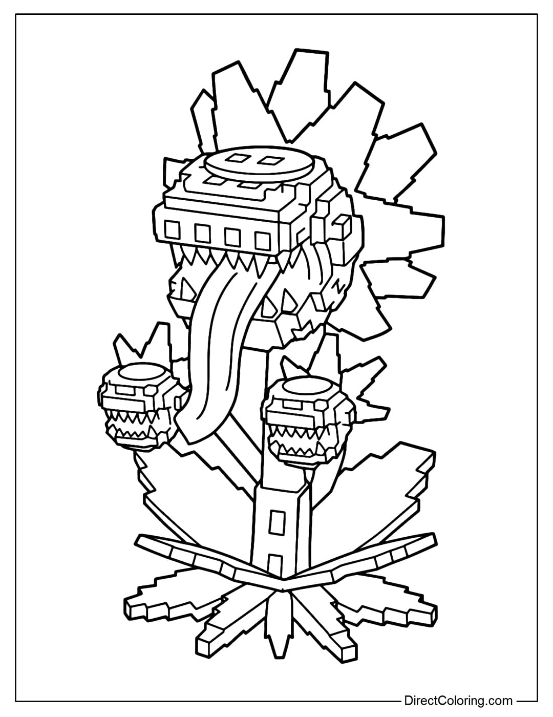 Coloring page for Biohazelino from the game Plants vs Brainrots Roblox.