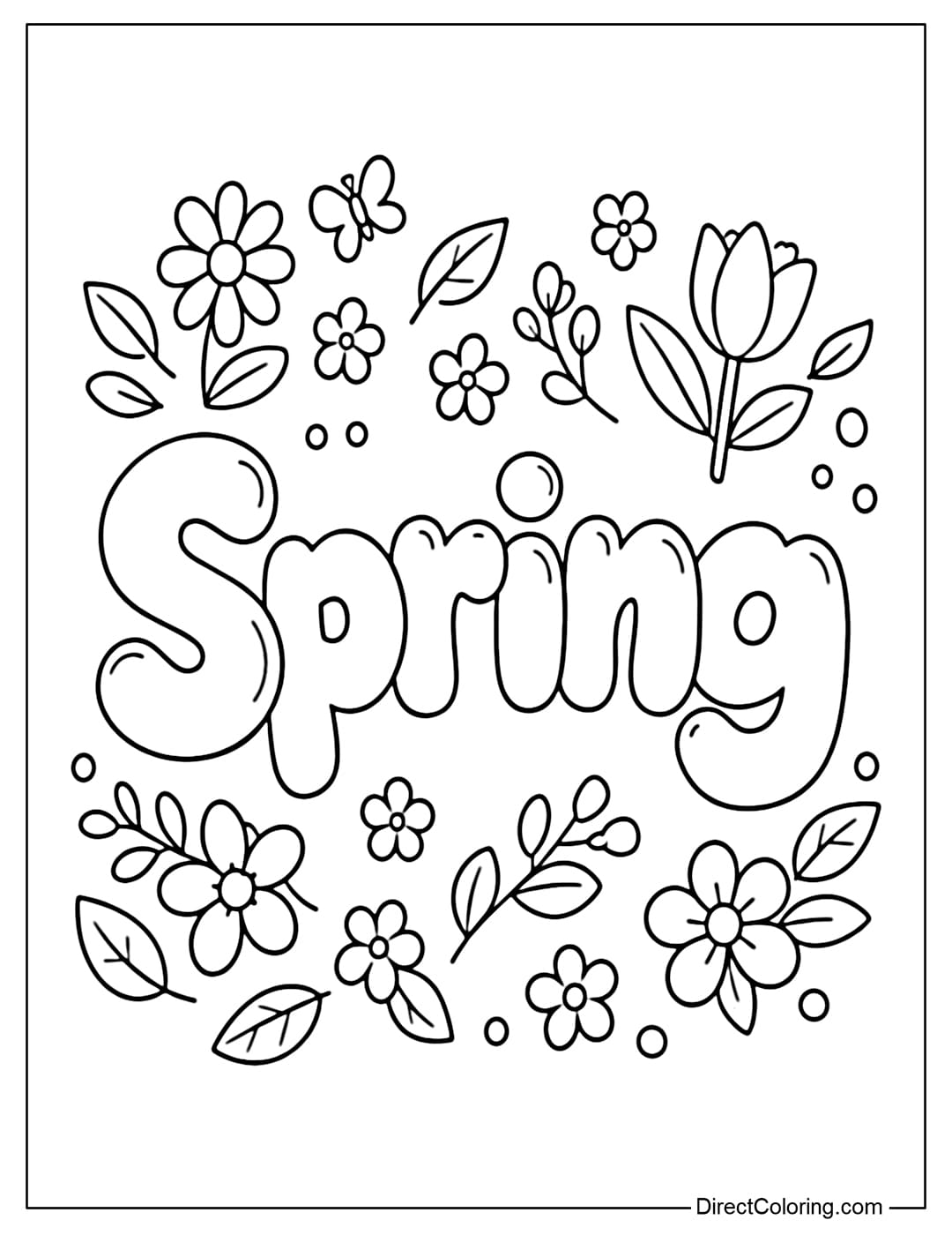 A coloring page for the word 