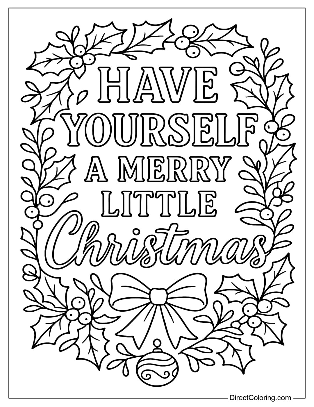 Coloring page with the quote 