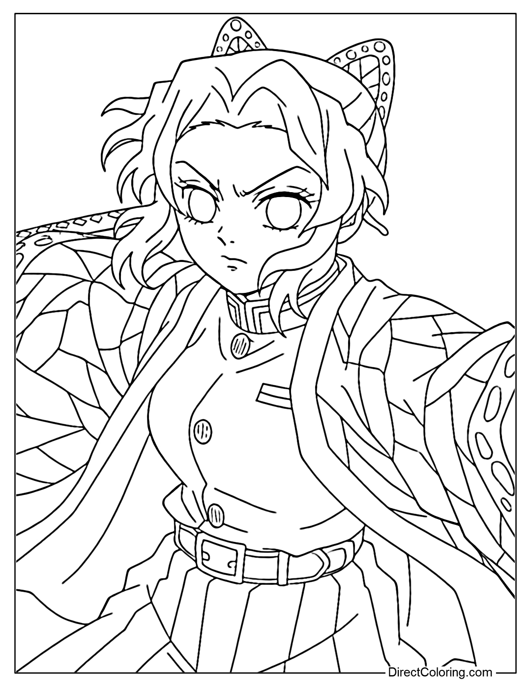 Shinobu Infinity Castle Coloring Page Demon Slayer