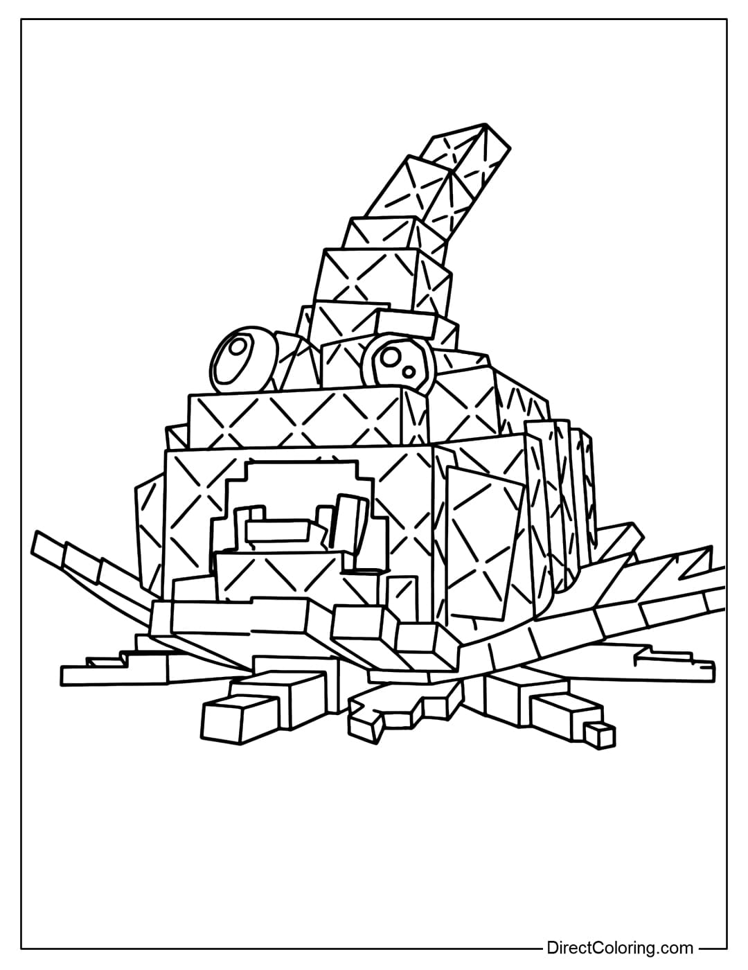 Coloring page for Viola Garlicino in the game Plants vs Brainrots Roblox.