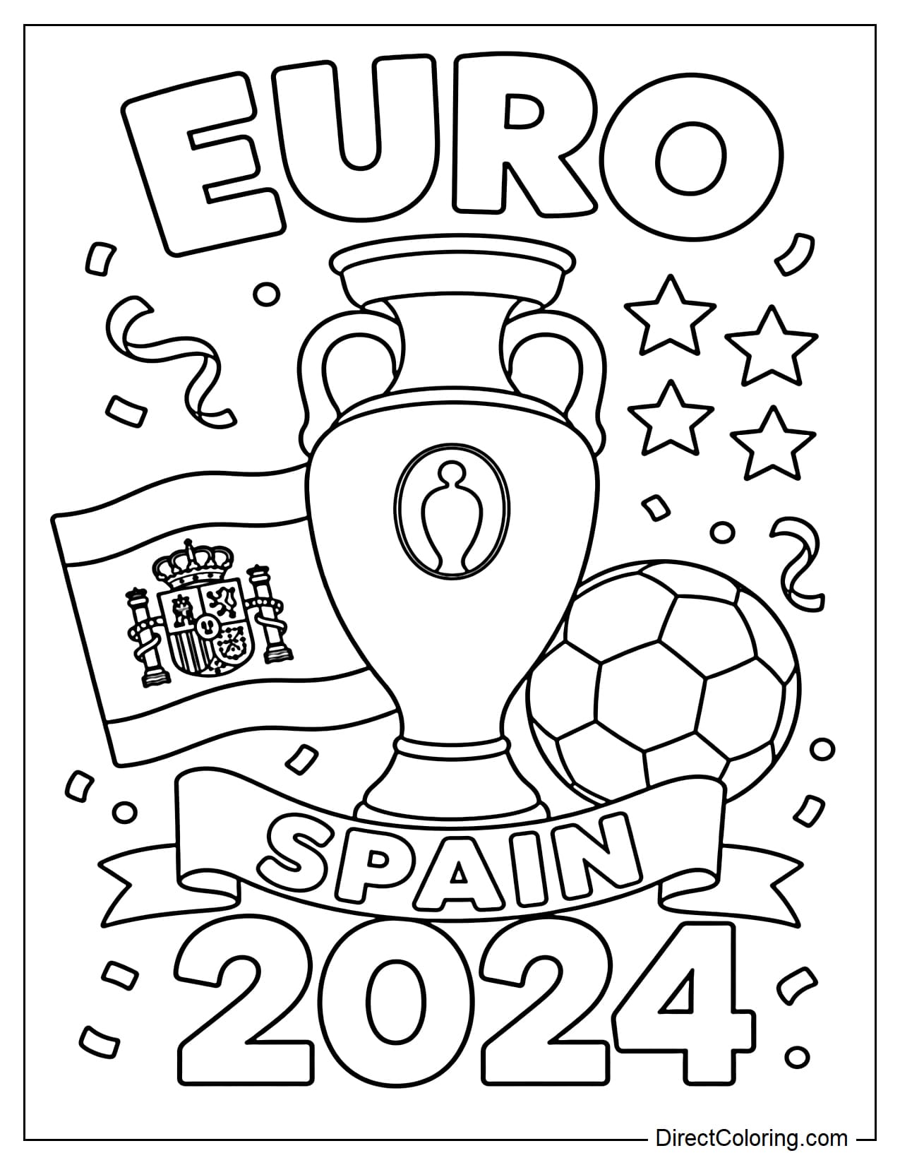 A large EURO football trophy, with the words 