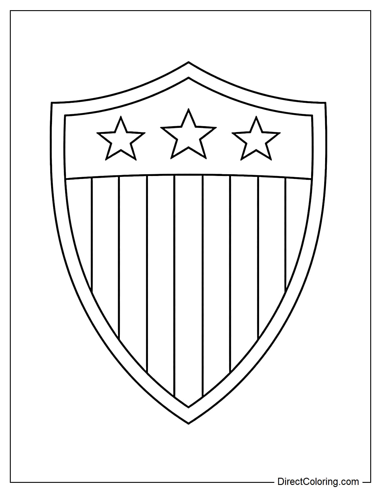 A simple shield with stars and stripes inside.