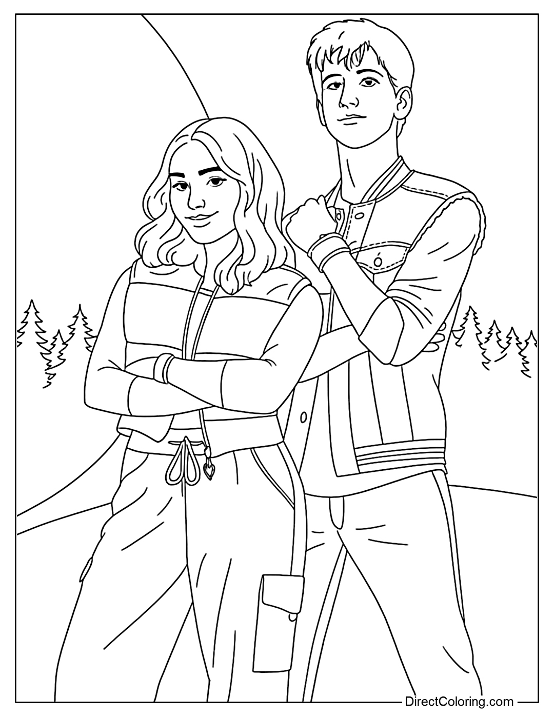 Zed and Addison Zombies 4 Coloring Page