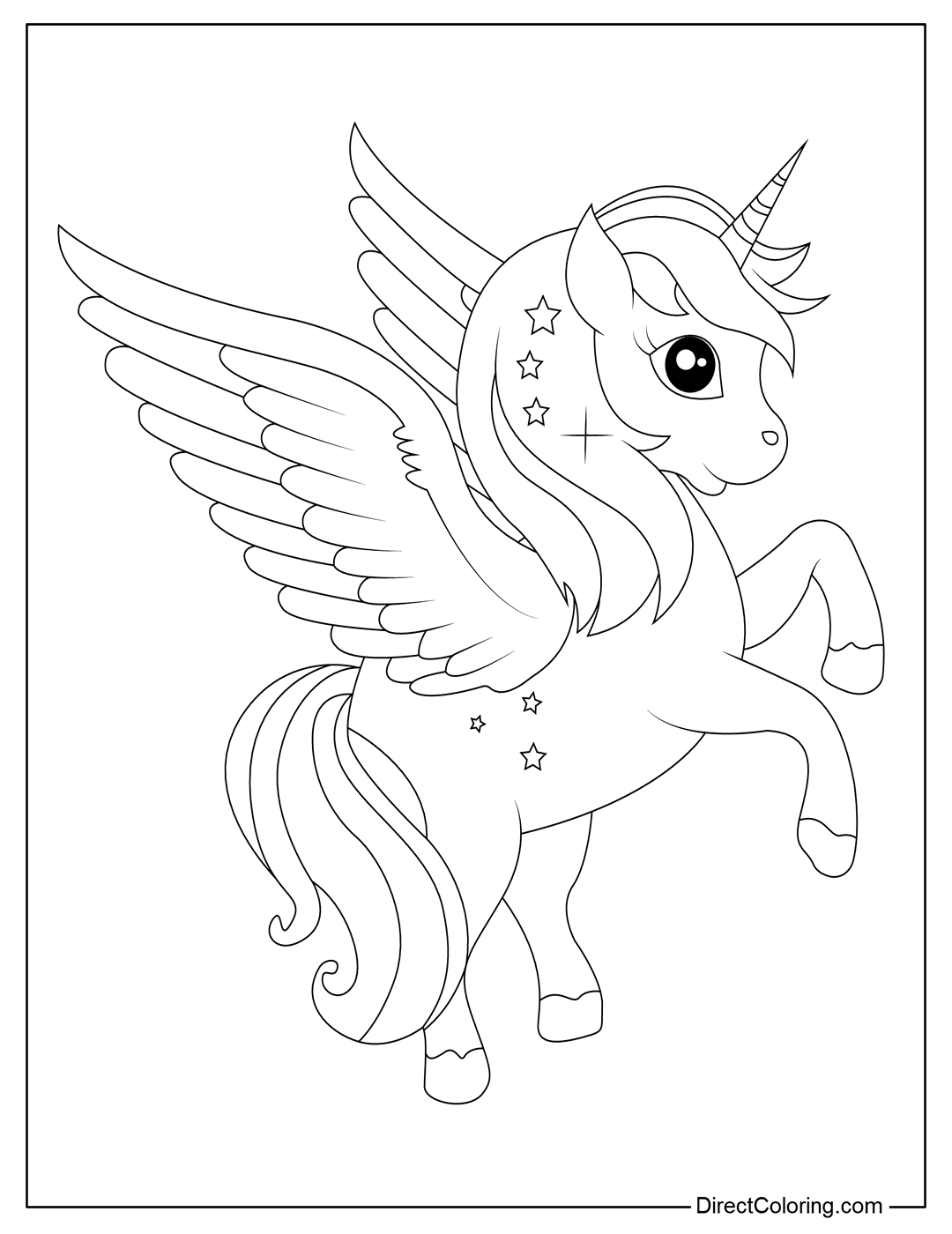 Winged Unicorn Coloring Sheet