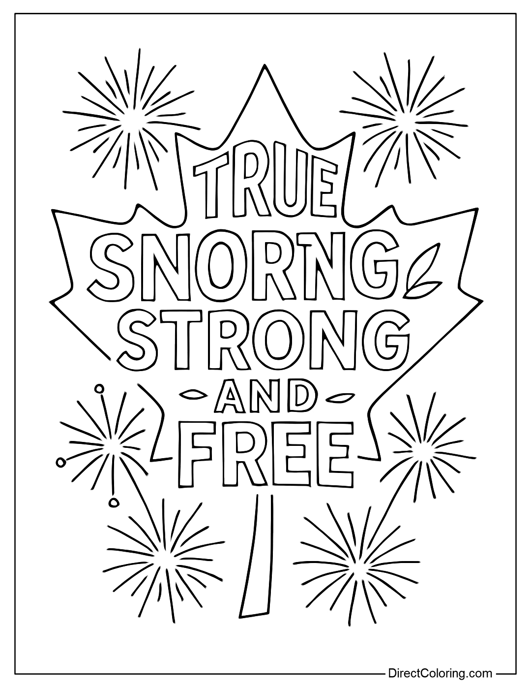 A page to color artistic phrases like 
