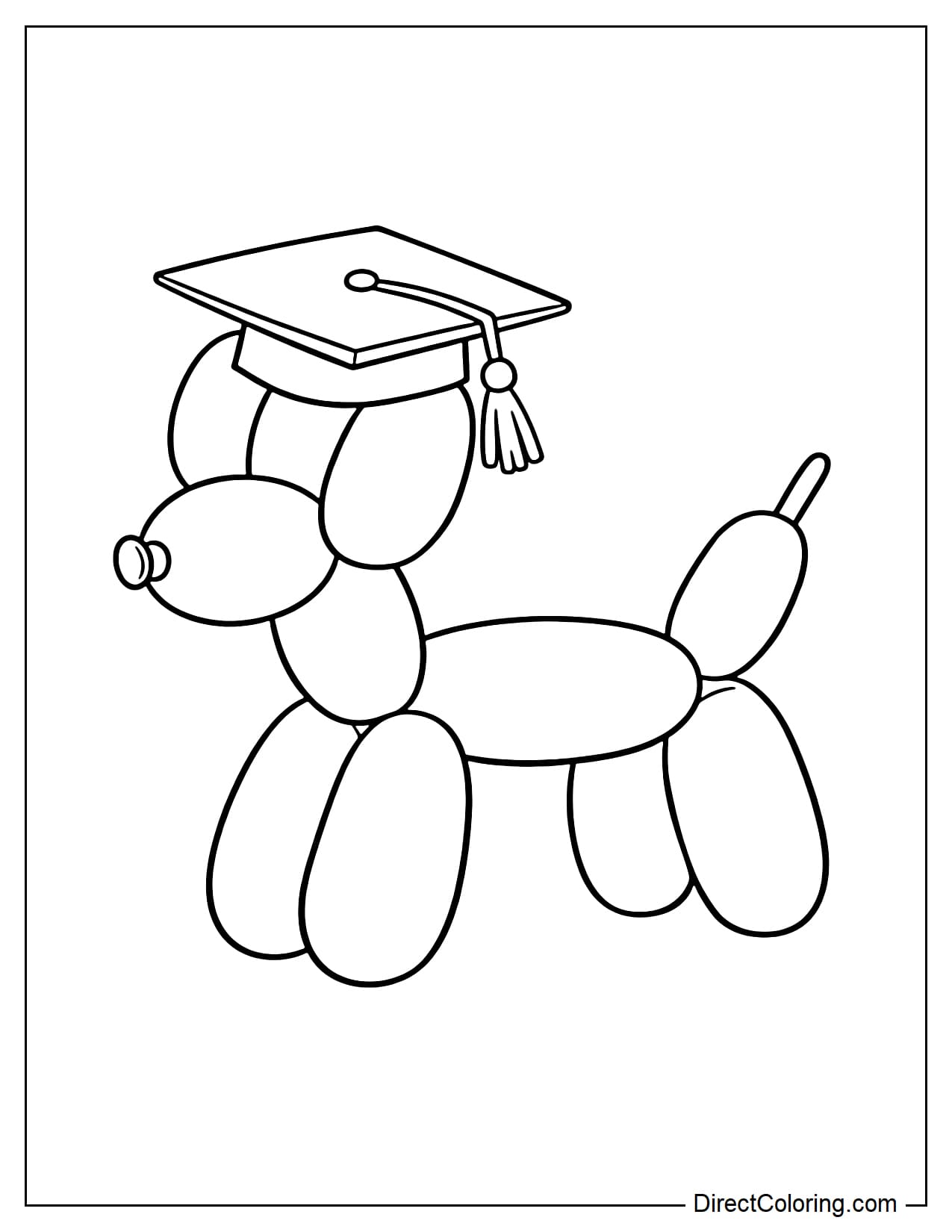 A balloon animal wearing a graduation cap.