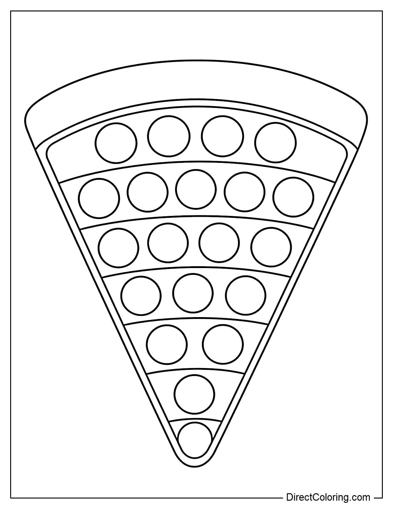 A simple triangular pizza slice-shaped pop-it with round bubbles evenly distributed across the surface.