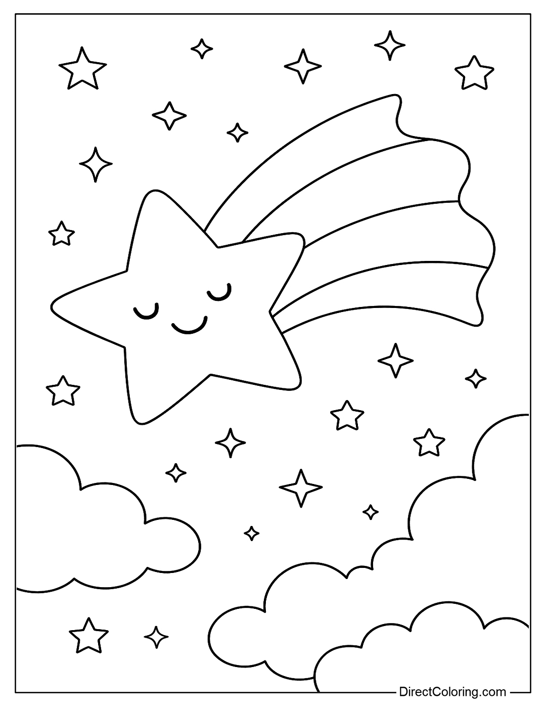 Shooting Star Coloring Page