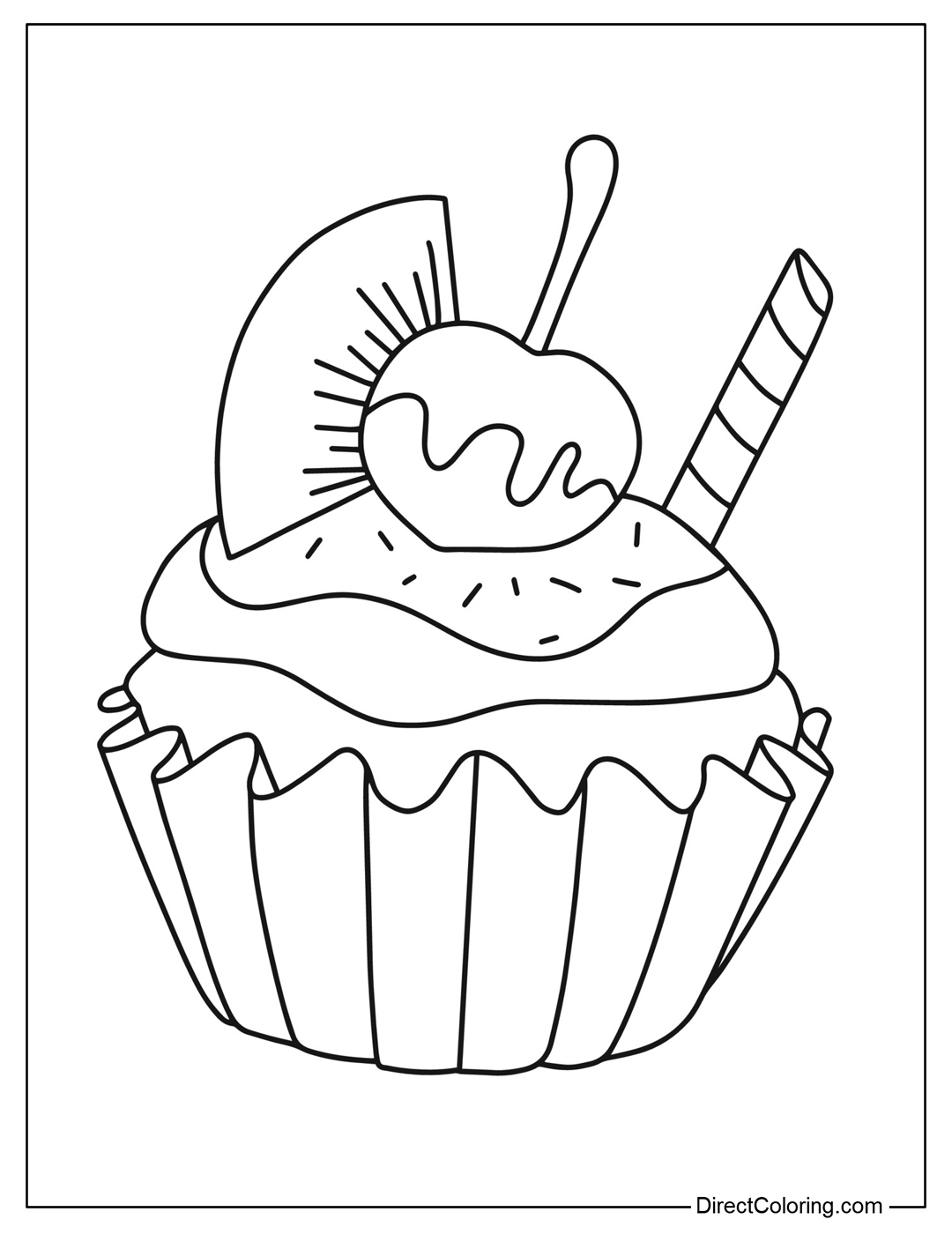 Cupcake To Color For Kids
