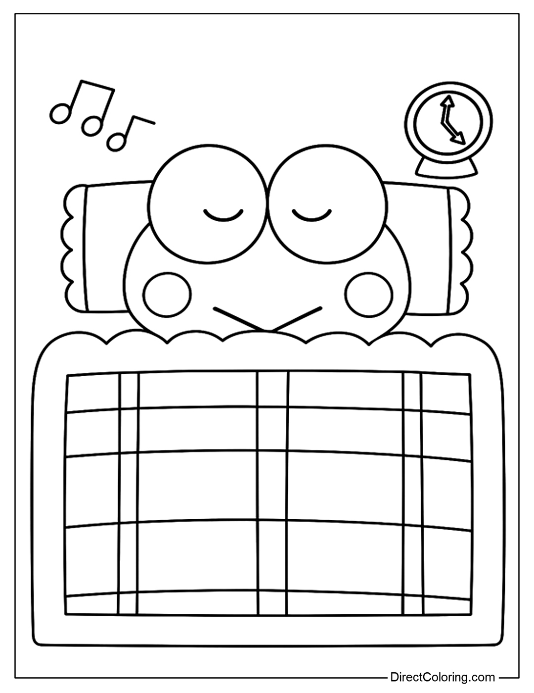 Sleeping Keroppi Coloring Page