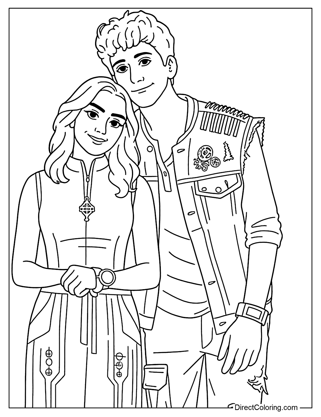 Addison with Zed Zombies 4 Coloring Page