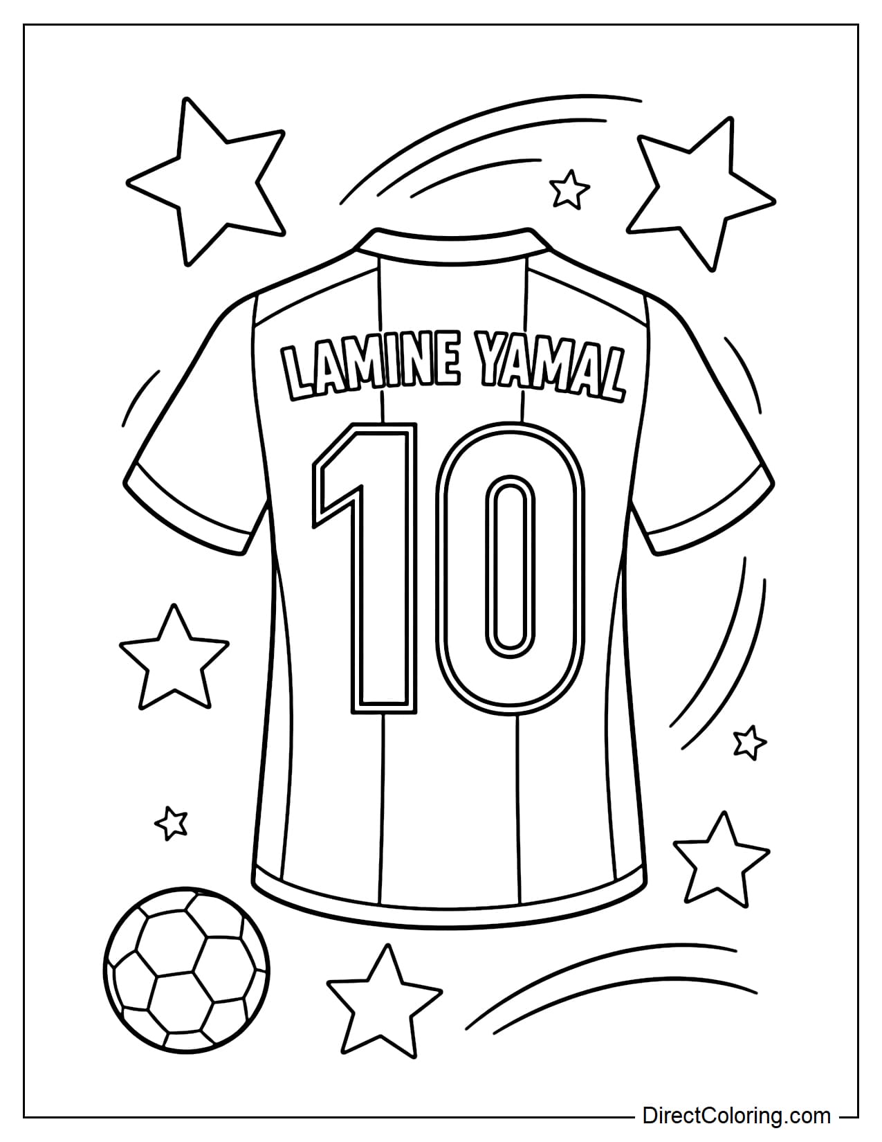 Lamine Yamal's number 10 football jersey, with 