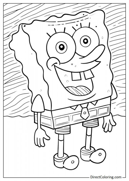 Cute SpongeBob character coloring page