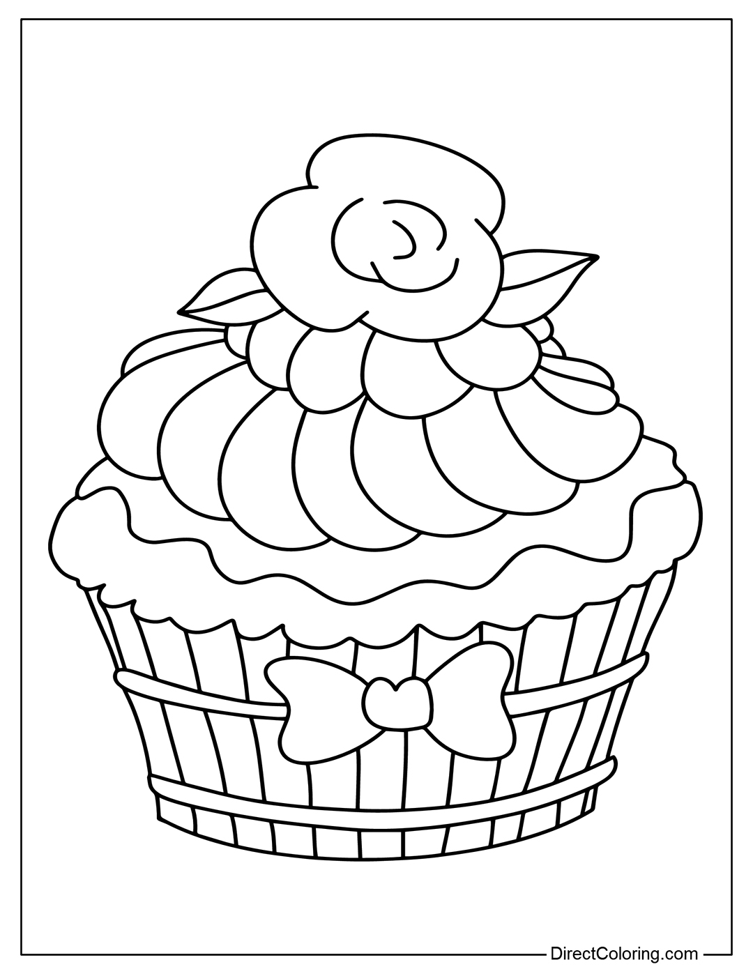 Cupcake Color Page For Children