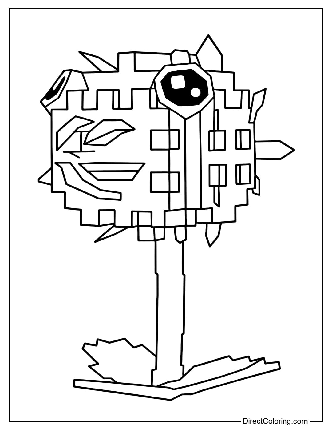 Dragon Fruit Coloring Page in Plants vs Brainrots Roblox Game.