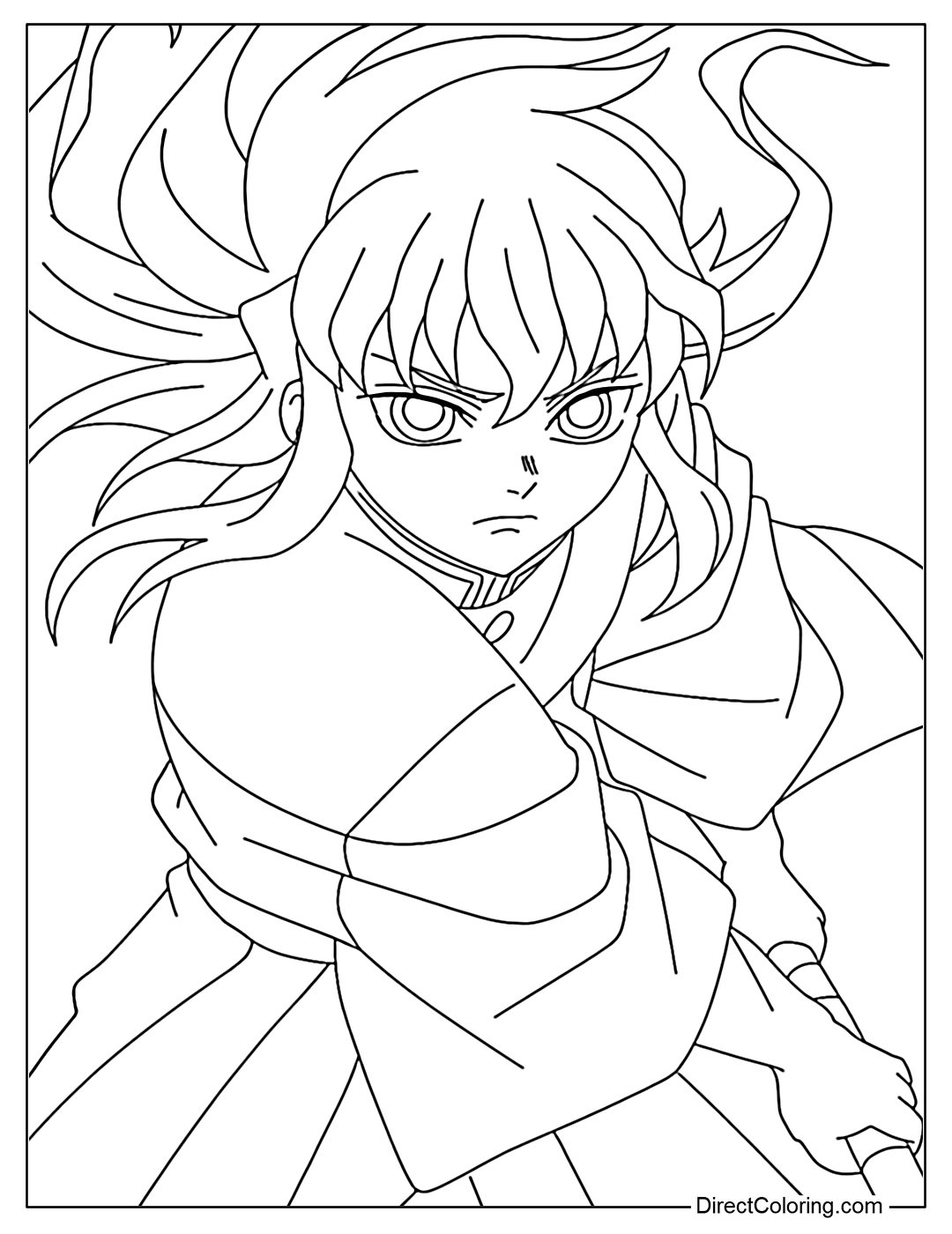 Muichiro Demon Slayer Infinity Castle Coloring Page