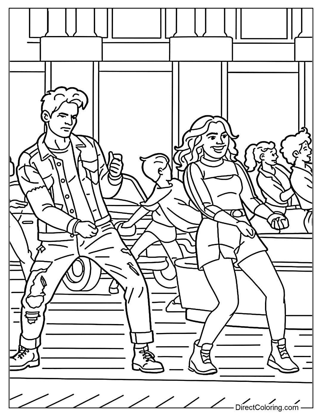 Zed and Addison from Zombies 4 Coloring Page