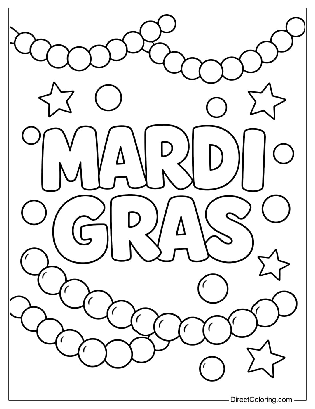 Coloring page with the words 