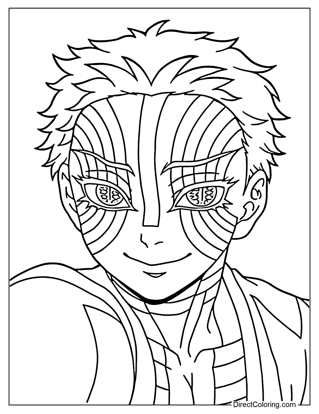 Akaza Infinity Castle Coloring Page