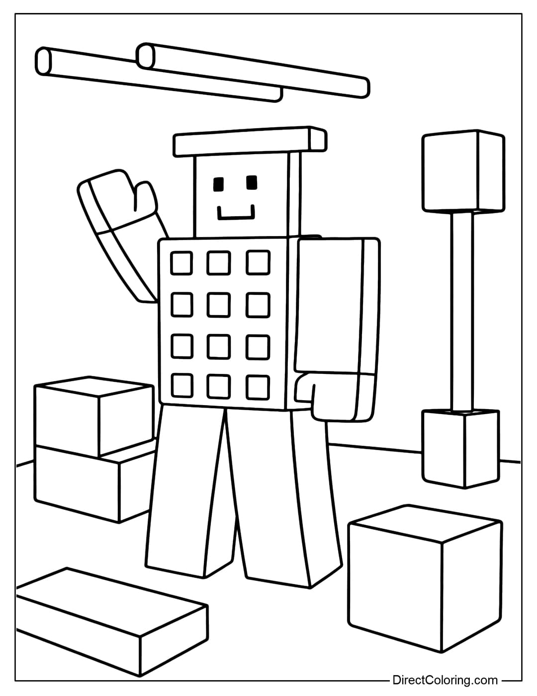 Noobini Pizzanini Coloring Page in Steal a Brainrot Roblox game in LEGO training area.