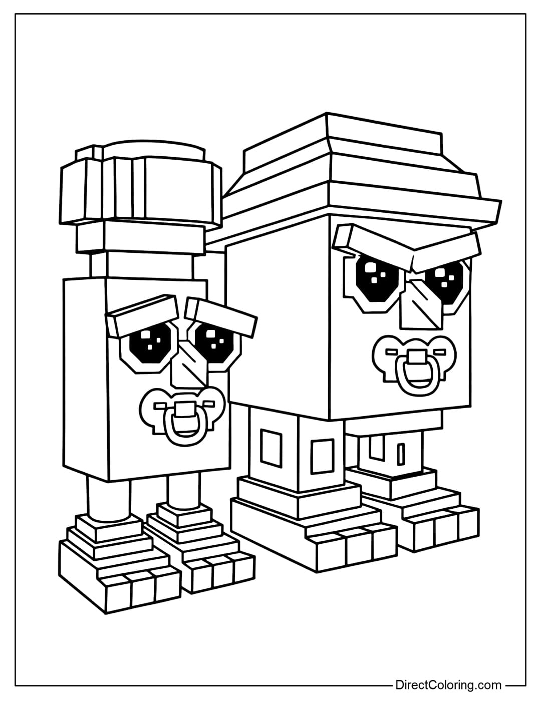 Coloring page for Baby Peperoncini And Marmellata from the game Plants vs Brainrots Roblox.