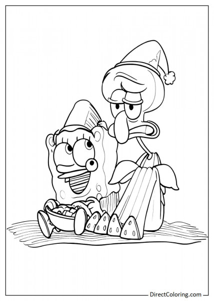 SpongeBob and Squidward enjoying the moment