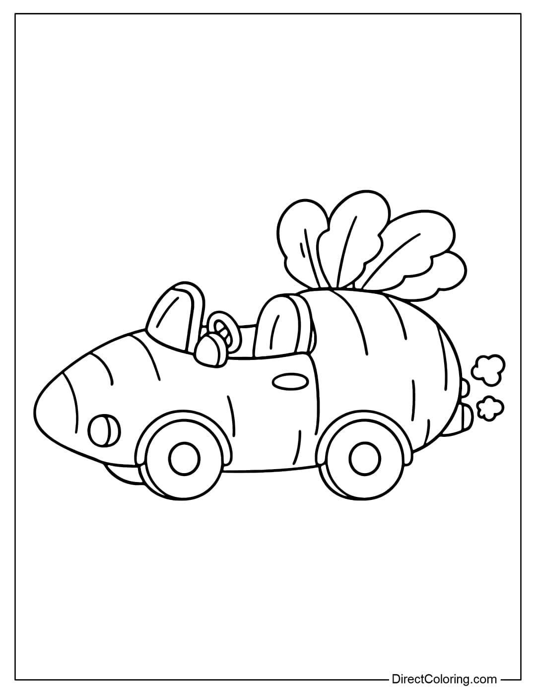 A simple carrot-shaped car.