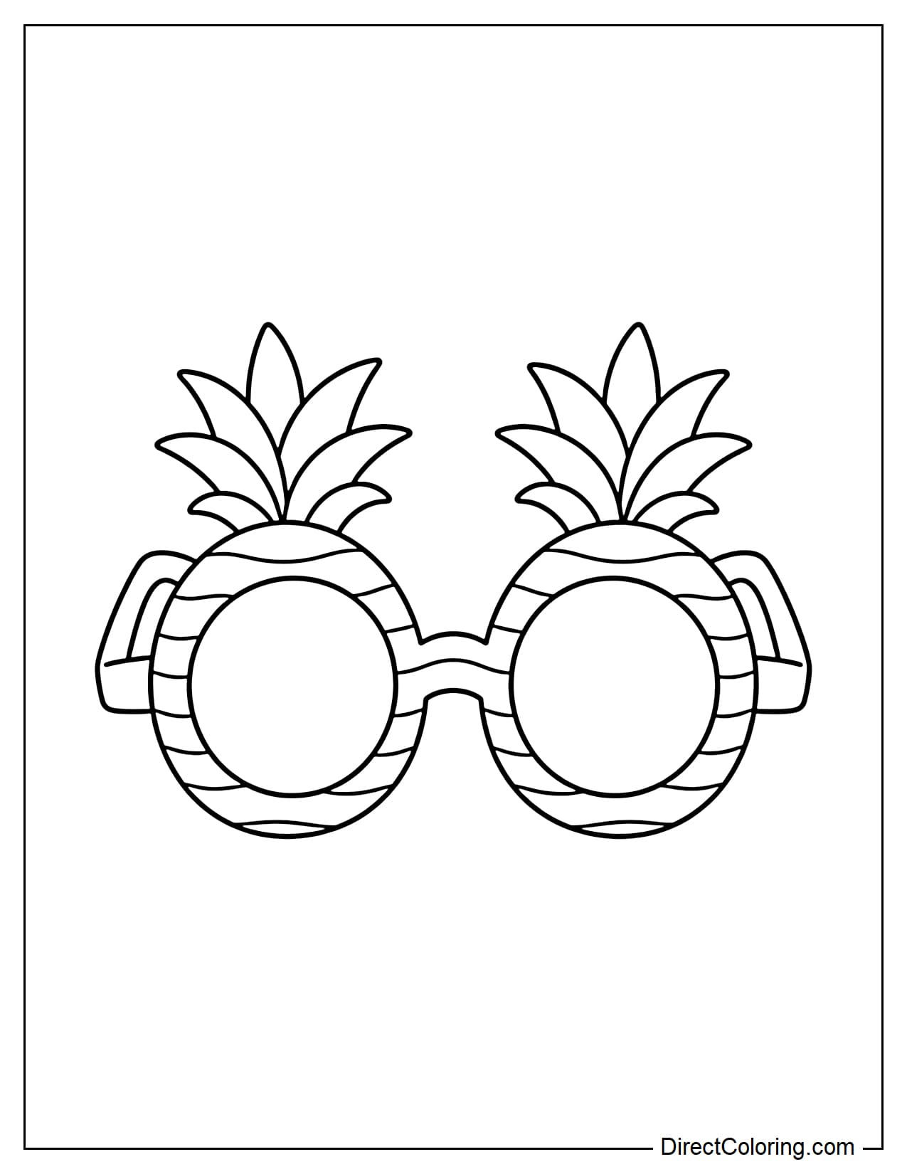 A pair of sunglasses inspired by a pineapple, with a simple striped frame pattern.