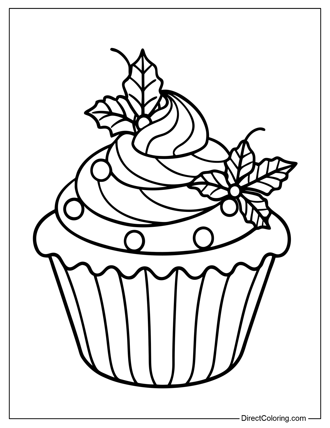 Color Page Cupcake Sweet