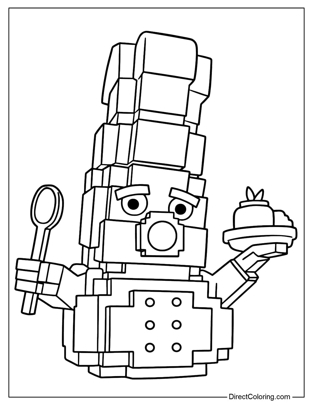 Cannonocci coloring page from the game Plants vs Brainrots Roblox.