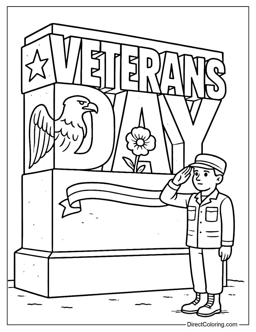Coloring page of the words 
