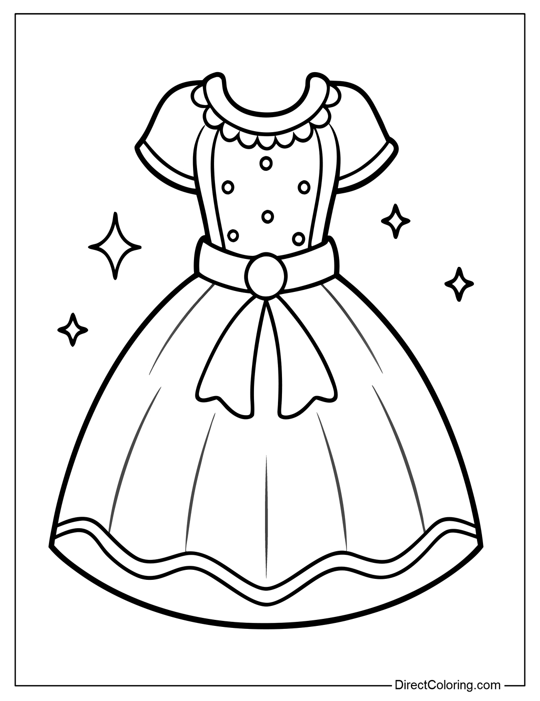 Easy Dress Coloring Page