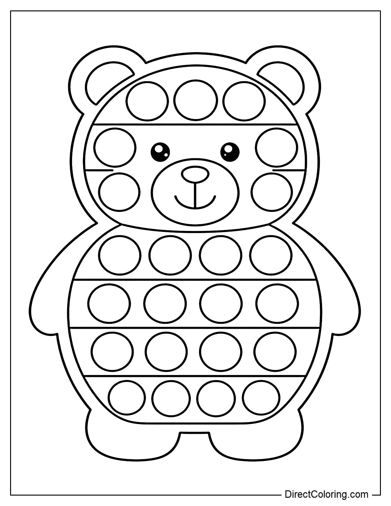 A standing bear-shaped pop-up with a round body and small ears, with round bubbles evenly distributed throughout the body.