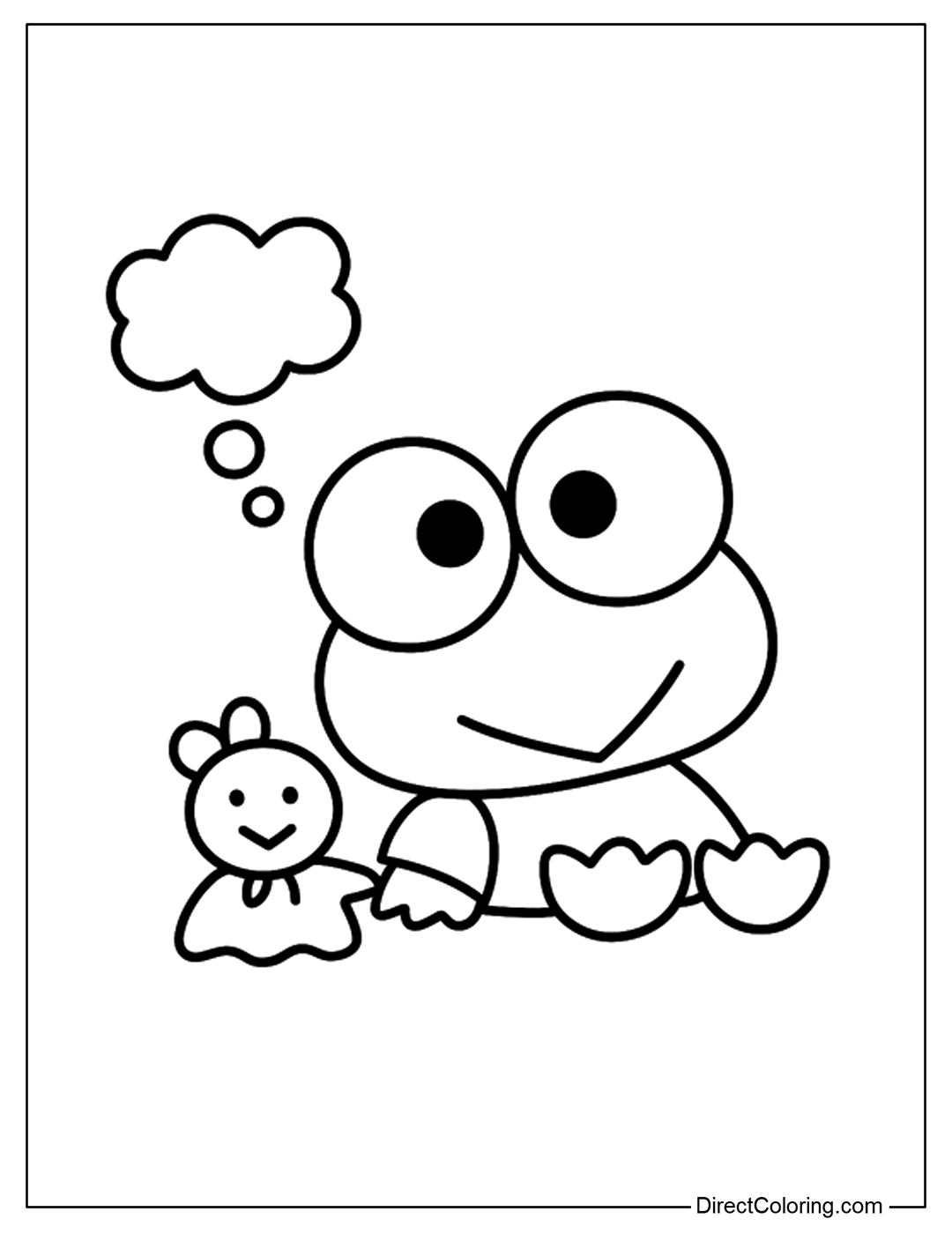 Keroppi and Teru Teru Bozu Coloring Page